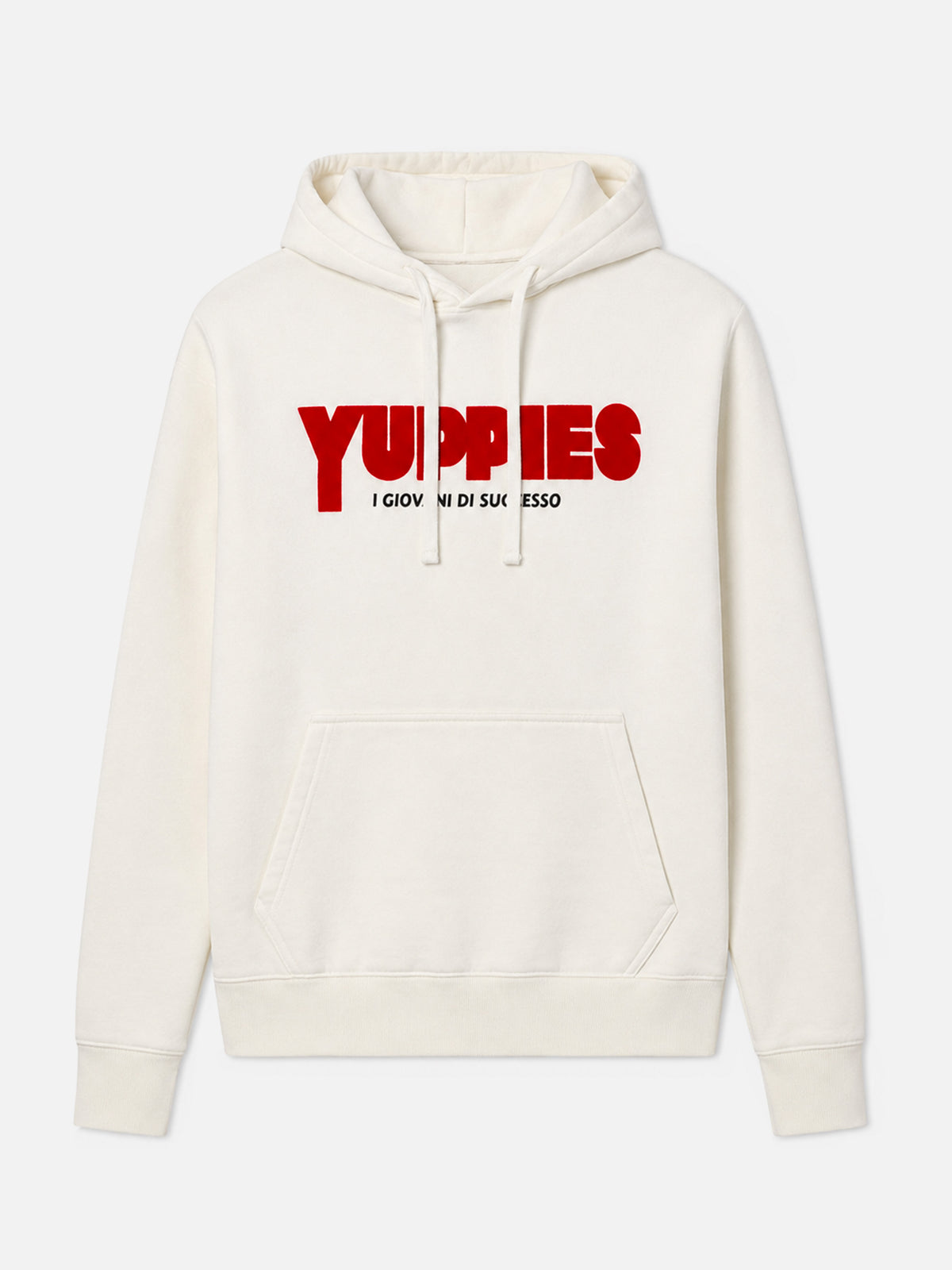 Sweat à capuche Tribeca en coton blanc avec imprimé flock Yuppies | YUPPIES SPECIAL EDITION 