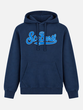 Sudadera con capucha Tribeca blue con parche de rizo 