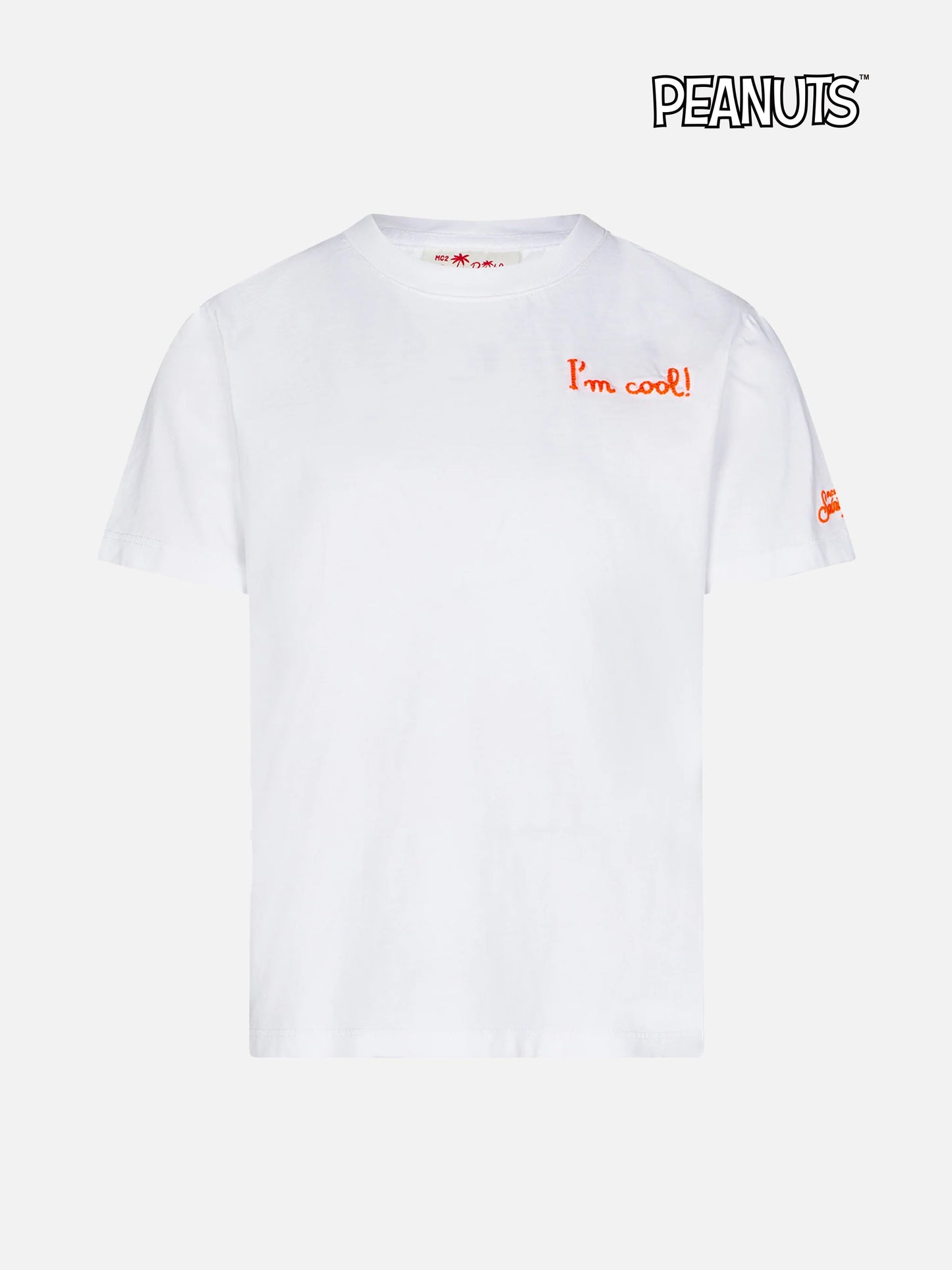 Boy cotton t-shirt with I'm cool front embroidery and Snoopy on the back | PEANUTS™ SPECIAL EDITION