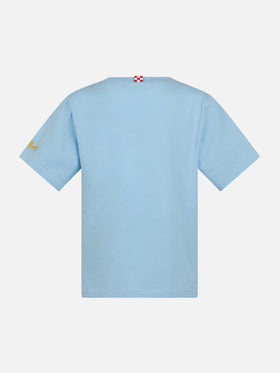 Boy cotton t-shirt with King of the Beach crab print - MC2 Saint Barth