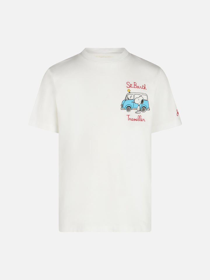 Boy cotton t-shirt with Snoopy print and St. Barth Traveller embroidery | SNOOPY PEANUTS SPECIAL EDITION - MC2 Saint Barth