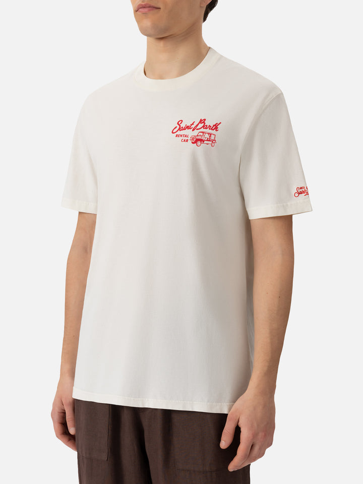 Organic cotton T-shirt with Saint Barth rental car print - MC2 Saint Barth