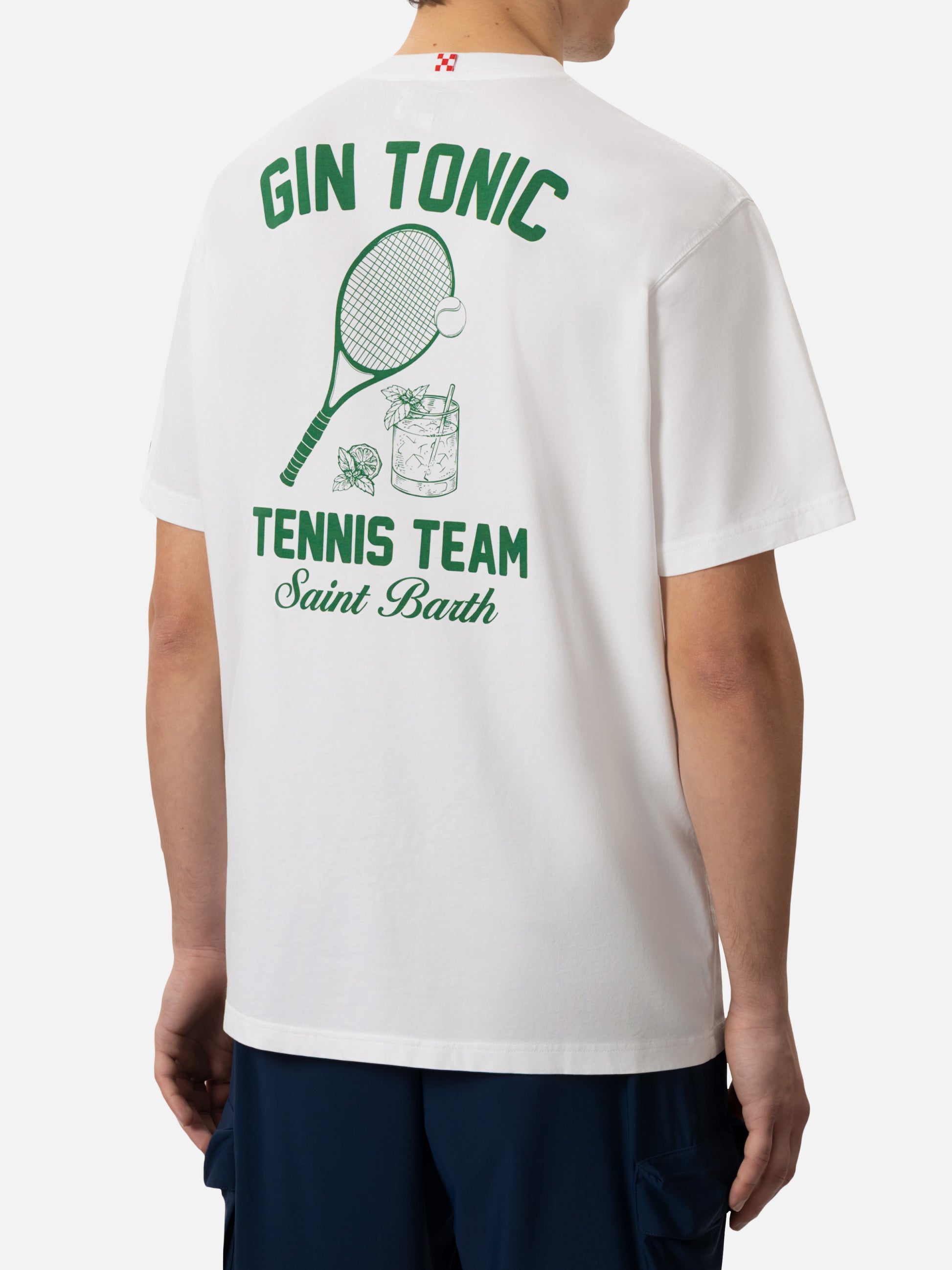 Cotton T-shirt with Gin Tonic small print - MC2 Saint Barth