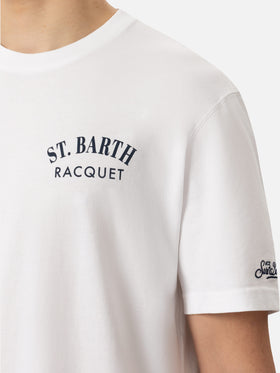 Organic cotton T-shirt with Saint Barth tennis racquet print - MC2 Saint Barth