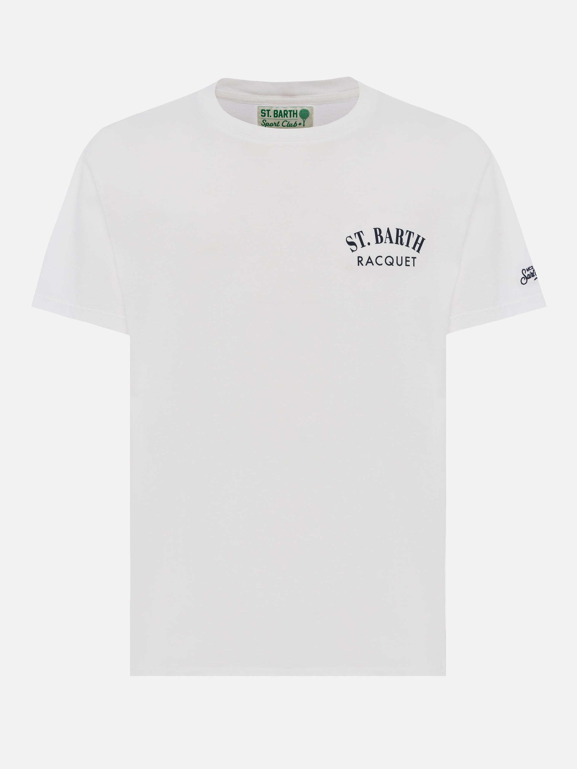 Organic cotton T-shirt with Saint Barth tennis racquet print - MC2 Saint Barth
