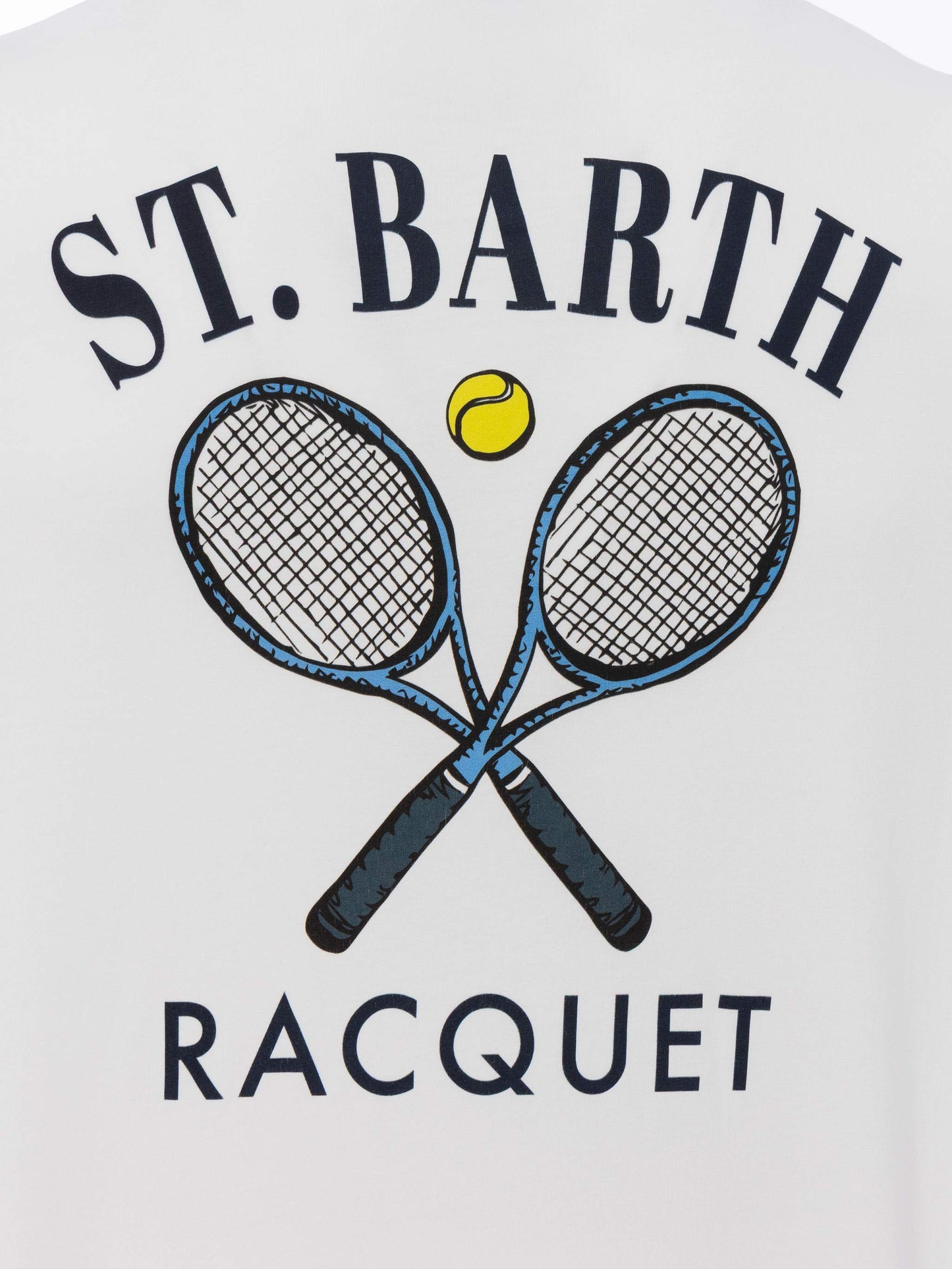 Organic cotton T-shirt with Saint Barth tennis racquet print - MC2 Saint Barth