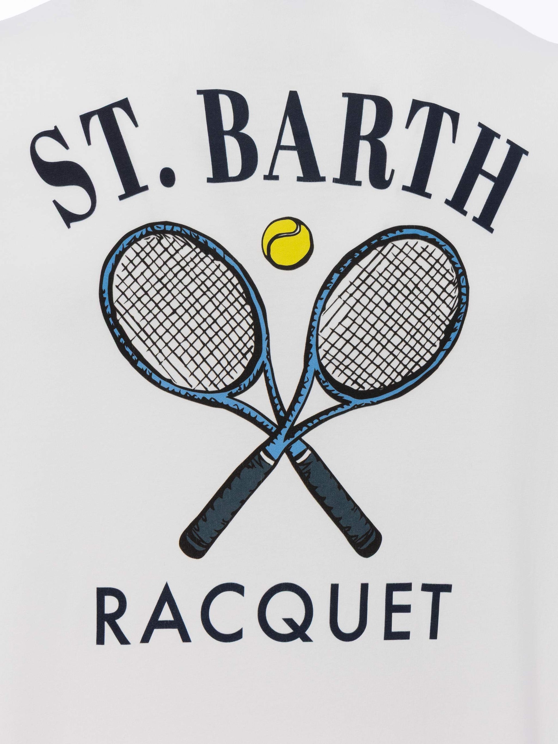 Organic cotton T-shirt with Saint Barth tennis racquet print - MC2 Saint Barth
