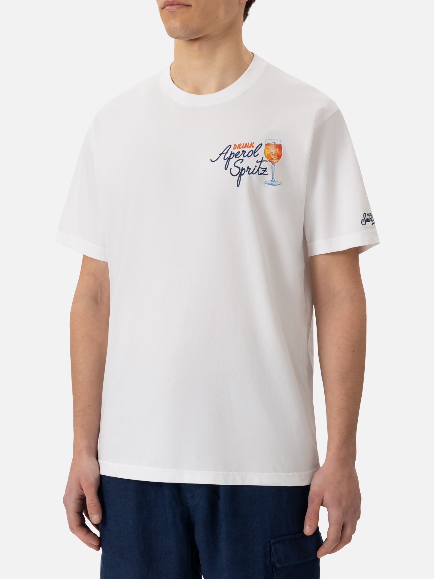 Cotton T-shirt with Aperol Spritz drink print | APEROL SPECIAL EDITION - MC2 Saint Barth