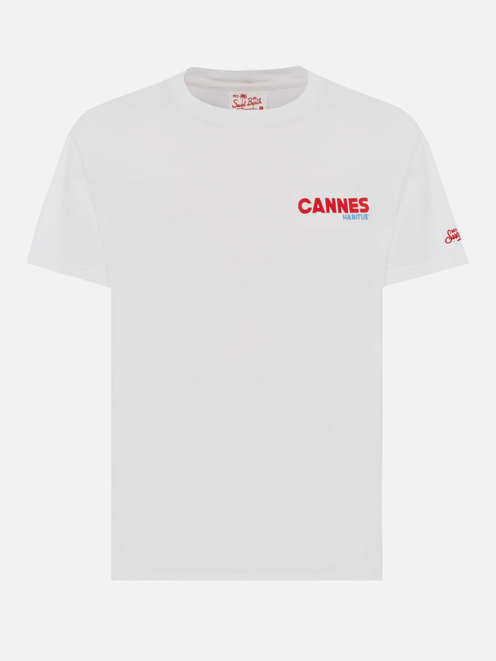 Organic cotton T-shirt with Cannes postcard print - MC2 Saint Barth