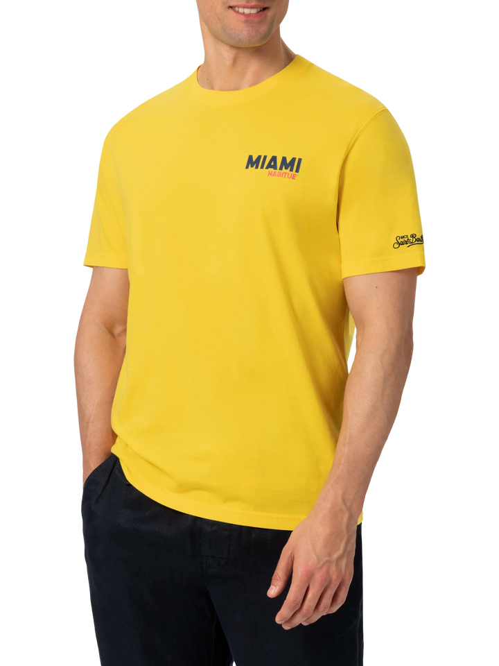 Organic cotton T-shirt with Miami postcard print - MC2 Saint Barth