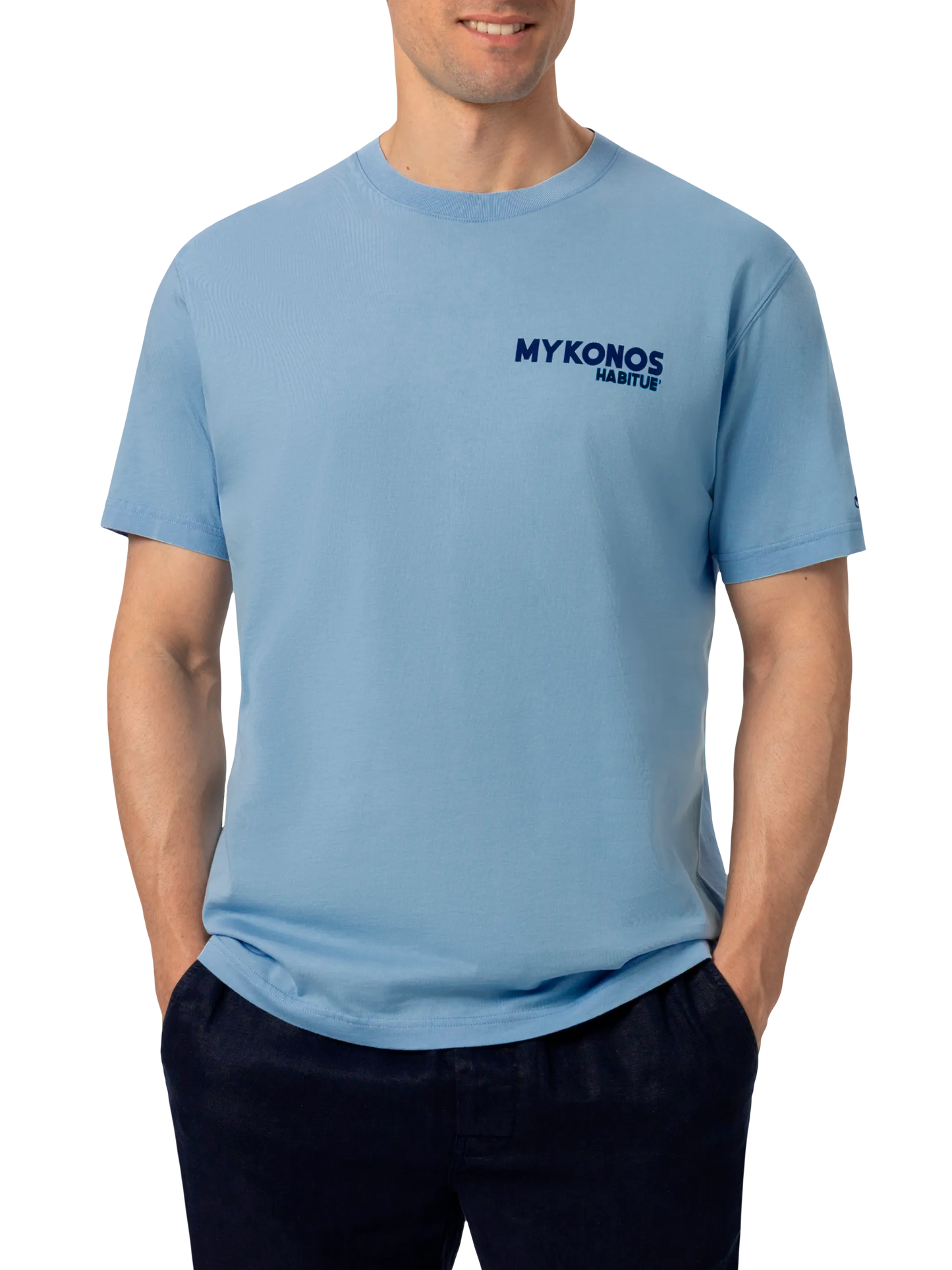 Cotton T-shirt with Mykonos postcard print - MC2 Saint Barth