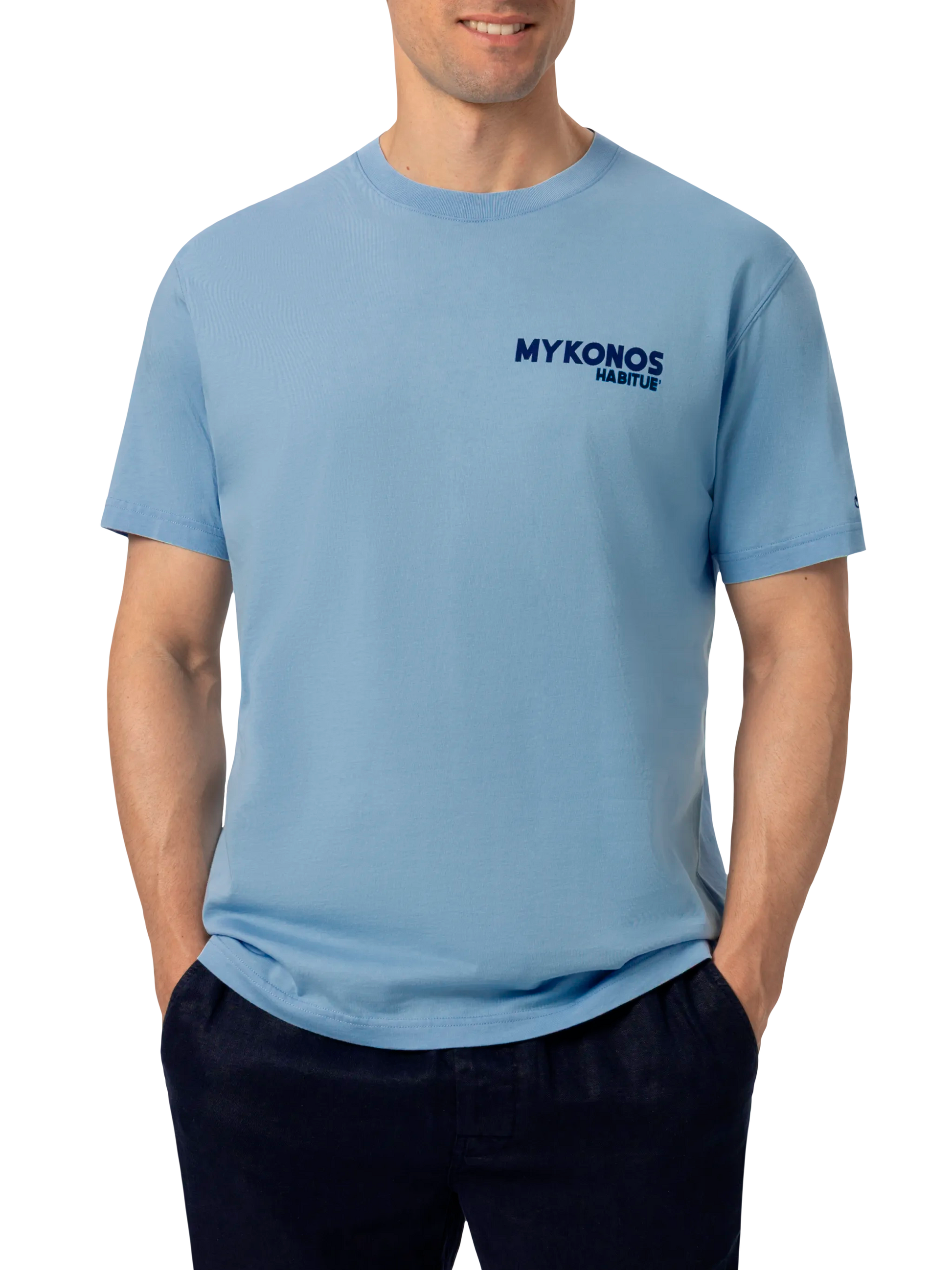 Cotton T-shirt with Mykonos postcard print - MC2 Saint Barth