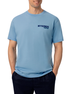 Cotton T-shirt with Mykonos postcard print - MC2 Saint Barth