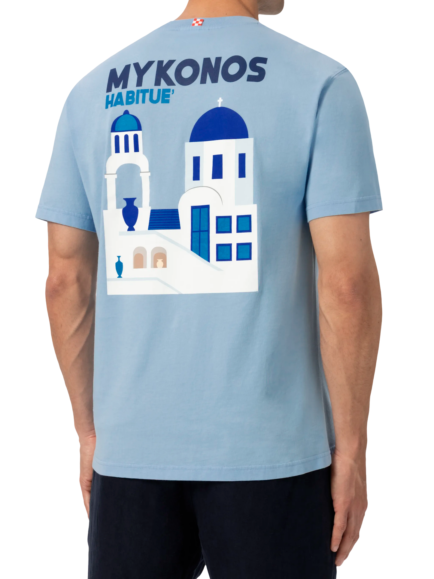 Cotton T-shirt with Mykonos postcard print - MC2 Saint Barth
