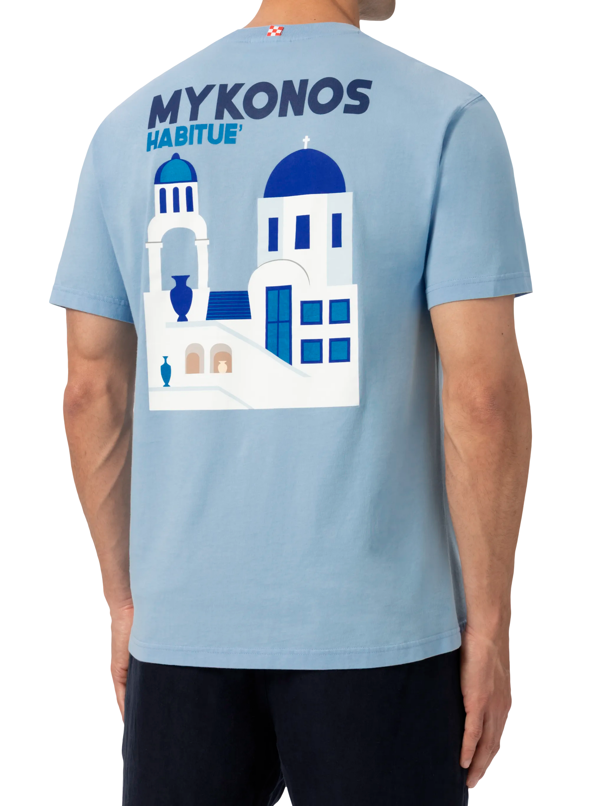 Cotton T-shirt with Mykonos postcard print - MC2 Saint Barth