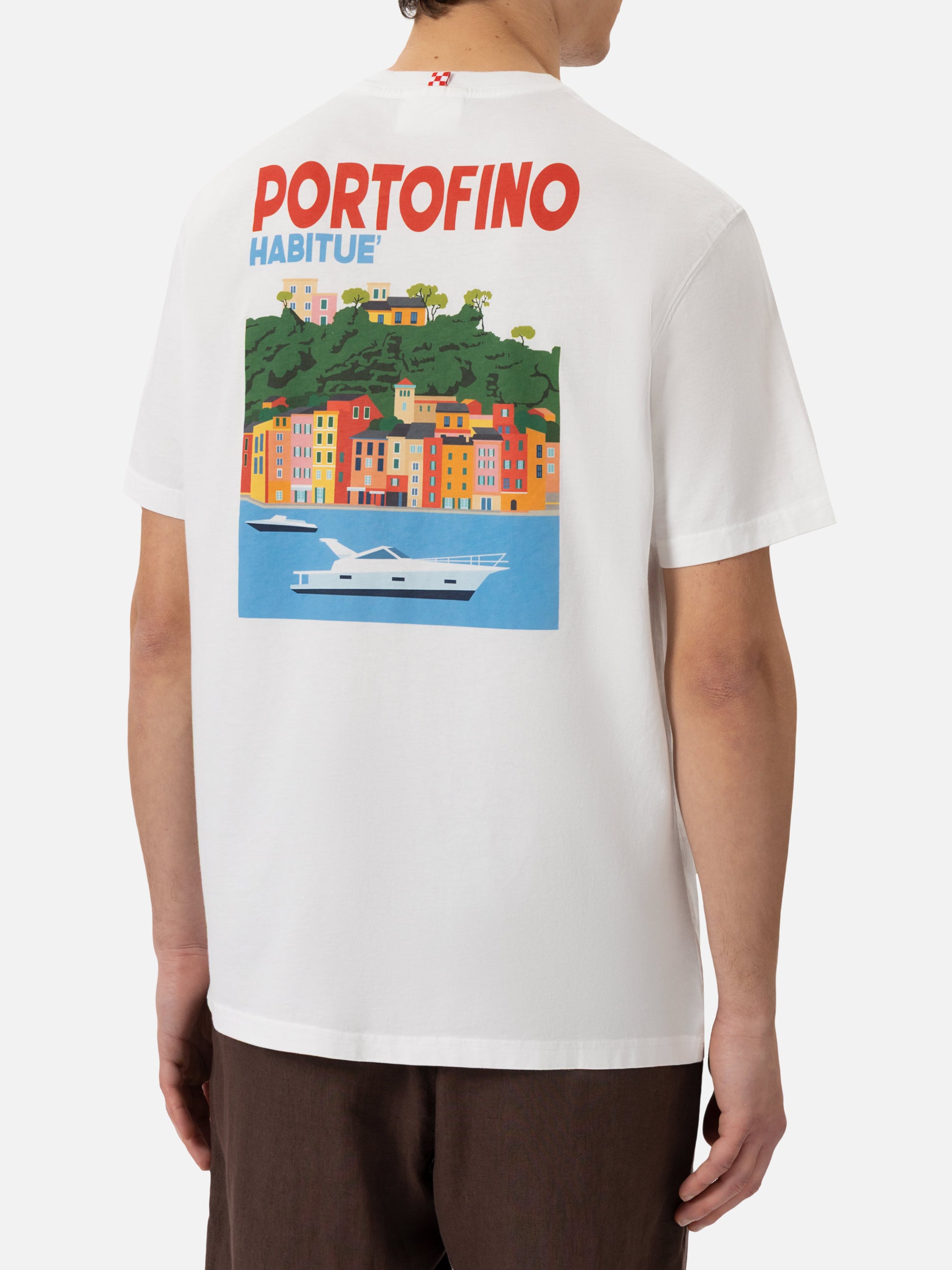 Cotton T-shirt with Portofino postcard print - MC2 Saint Barth