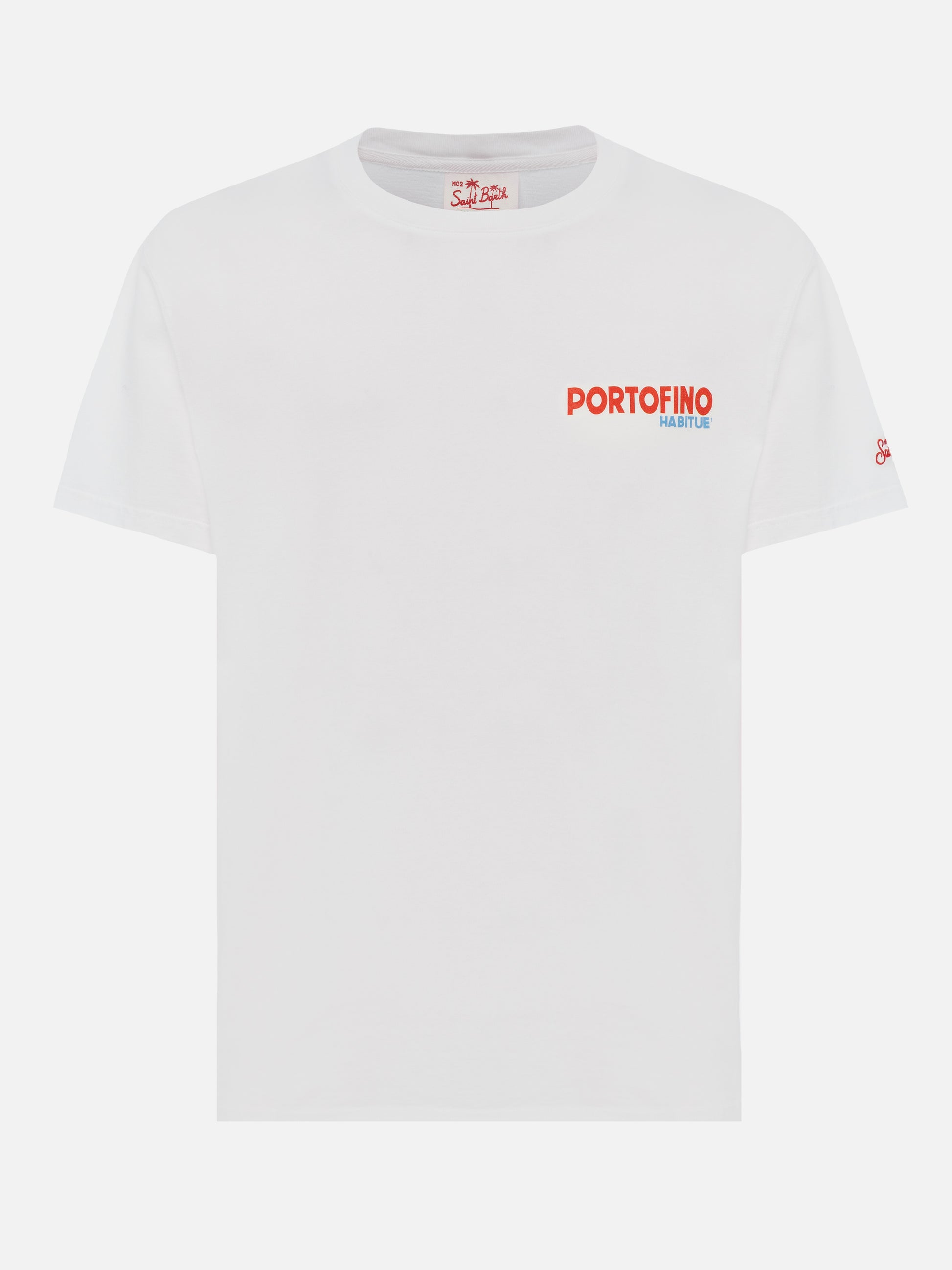 Cotton T-shirt with Portofino postcard print - MC2 Saint Barth