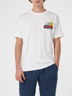 Man cotton t-shirt with Cryptopuppets Good Fellas placed print | CRYPTOPUPPETS SPECIAL EDITION - MC2 Saint Barth