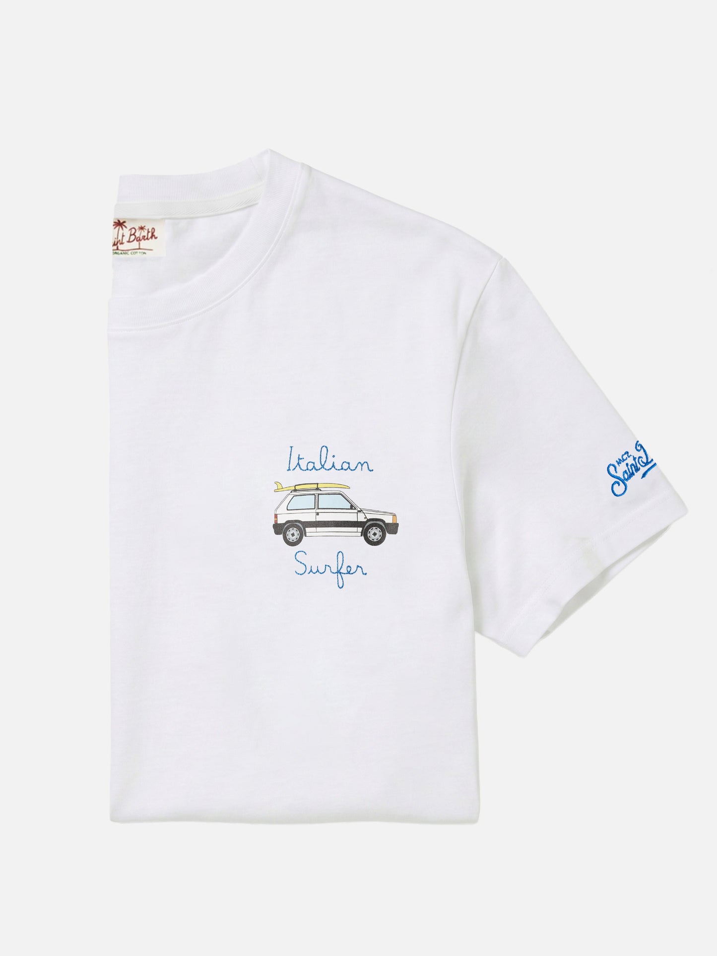 T-shirt Panda con stampa e ricamo surf bianco | Special Edition