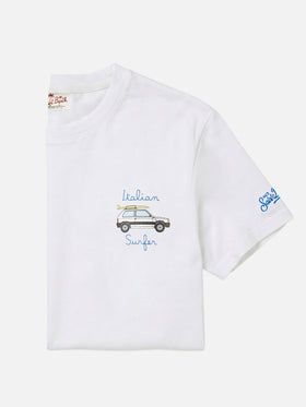 T-shirt Panda con stampa e ricamo surf bianco | Special Edition
