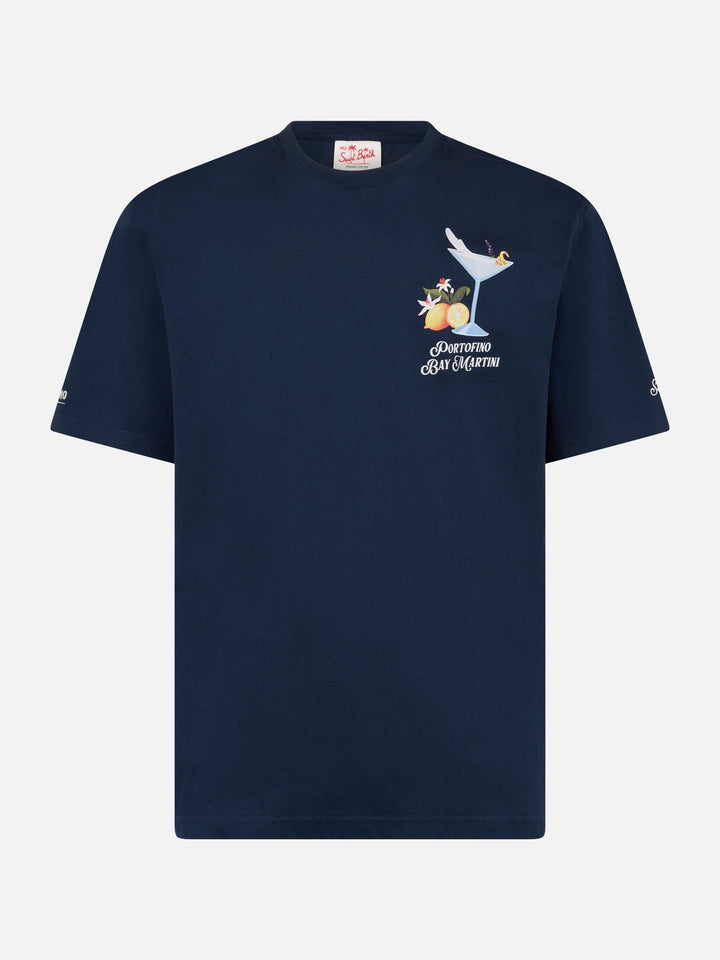 T-shirt Portofino Bay Martini con stampa blu | Special Edition