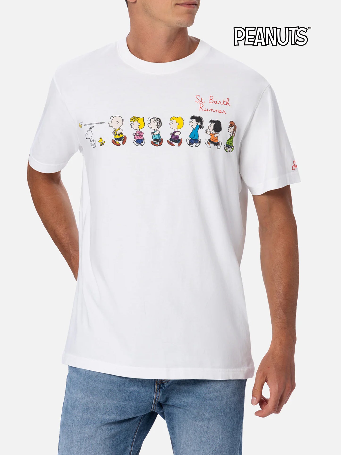 Man cotton t-shirt with Peanuts print and embroidery| SNOOPY PEANUTS™ SPECIAL EDITION