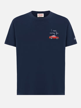 Cotton T-shirt with I need money for… embroidery - MC2 Saint Barth