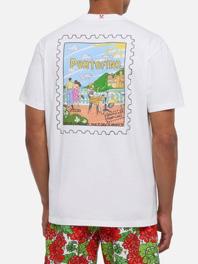 Cotton T-shirt with Portofino postcard print  |ALESSANDRO ENRIQUEZ SPECIAL EDITION