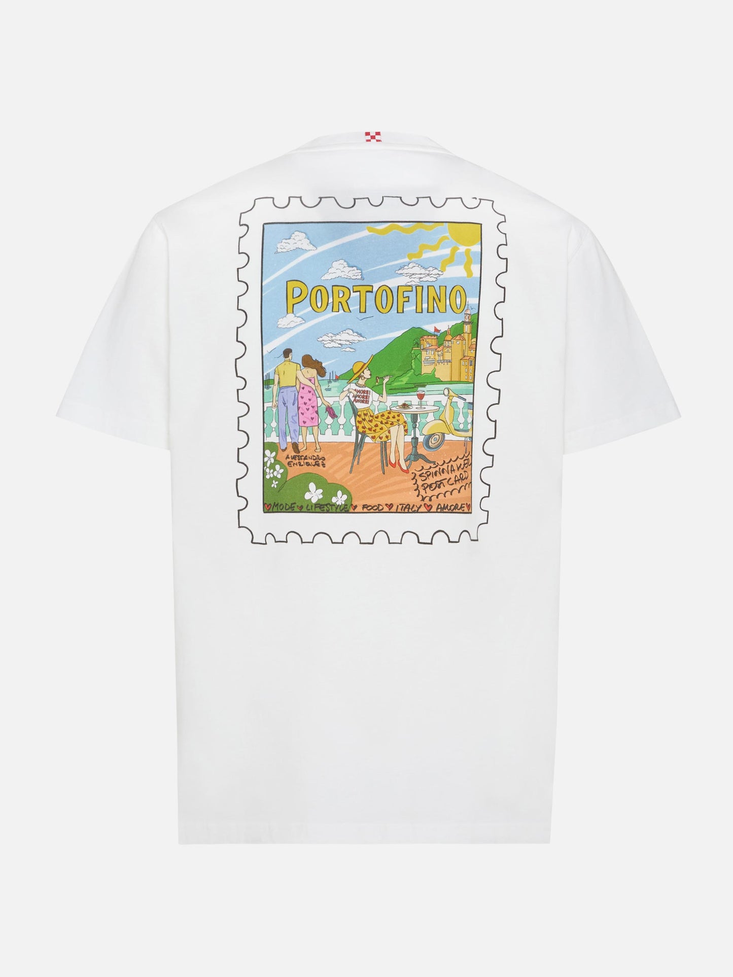 Cotton T-shirt with Portofino postcard print  |ALESSANDRO ENRIQUEZ SPECIAL EDITION