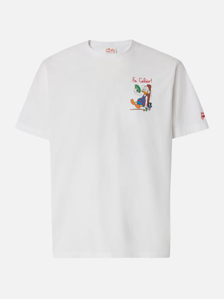 Cotton T-shirt with Scrooge print and Fa Caldo embroidery | DISNEY® SPECIAL EDITION