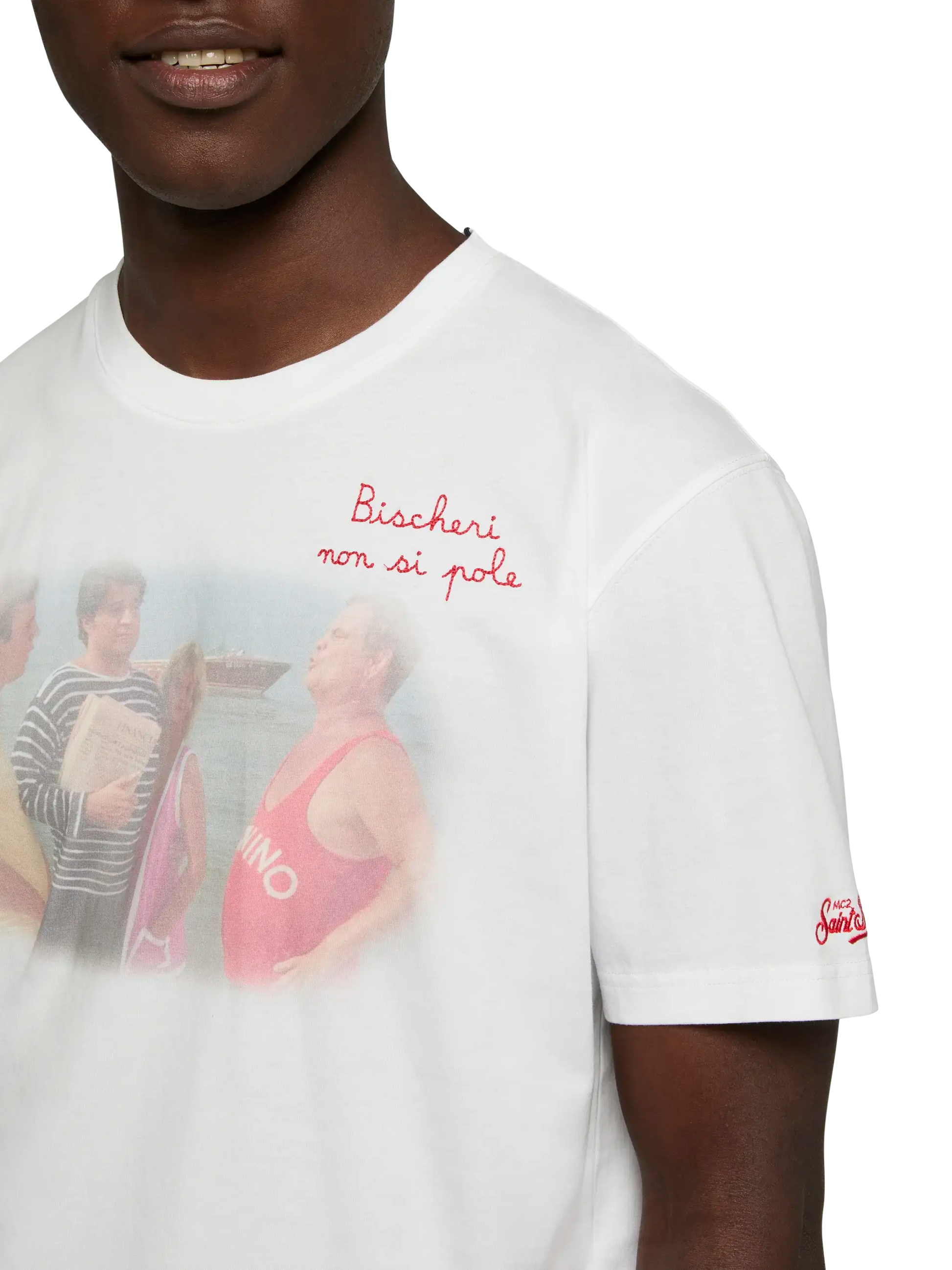 Cotton T-shirt with Bischeri non si pole embroidery | SAPORE DI MARE SPECIAL EDITION - MC2 Saint Barth