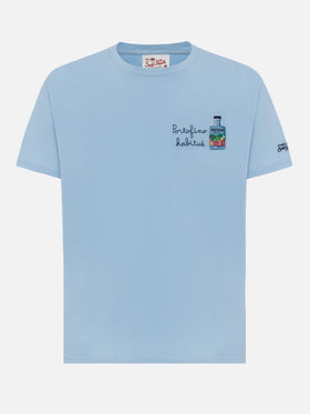Cotton T-shirt with Portofino habituè embroidery |PORTOFINO DRY GIN SPECIAL EDITION - MC2 Saint Barth