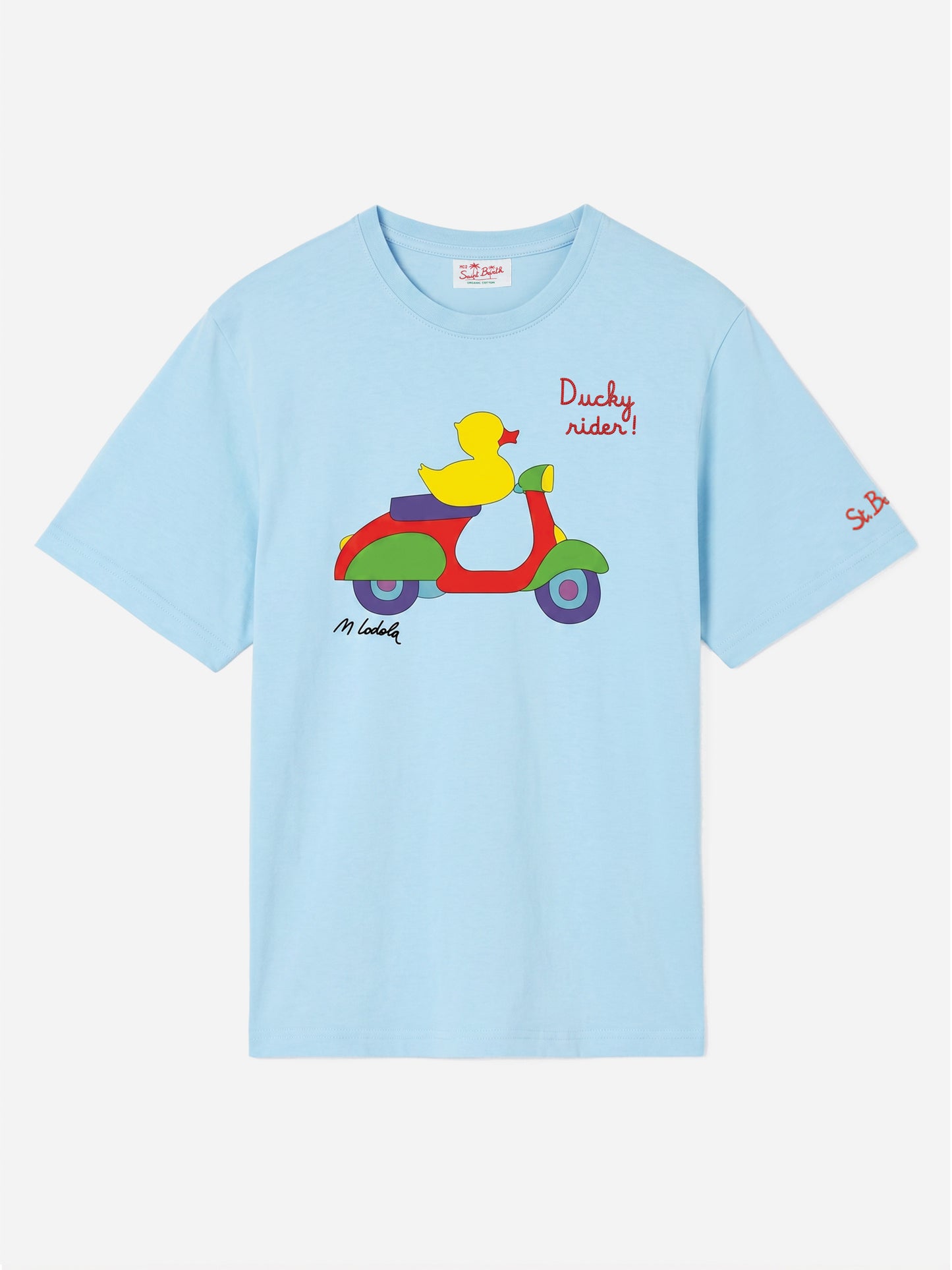 Light blue Man t-shirt with duck scooter print | Special Edition