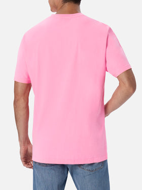 Baumwoll-T-Shirt für Herren mit platziertem Lodola-Aufdruck und Stickerei | MARCO LODOLA SPECIAL EDITION