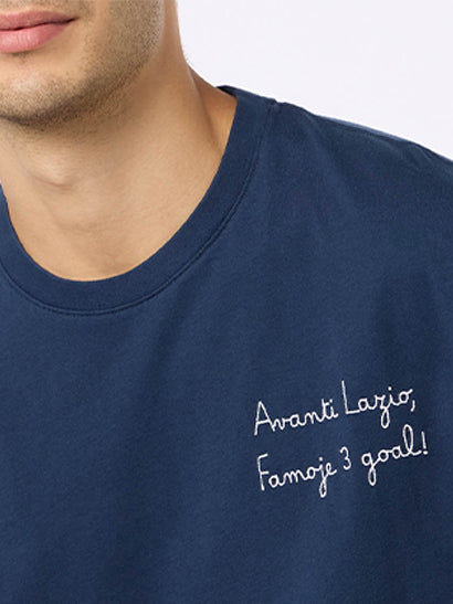 Man cotton t-shirt with Avanti Lazio, Famoje 3 Goal! embroidery | SS LAZIO SPECIAL EDITION - MC2 Saint Barth