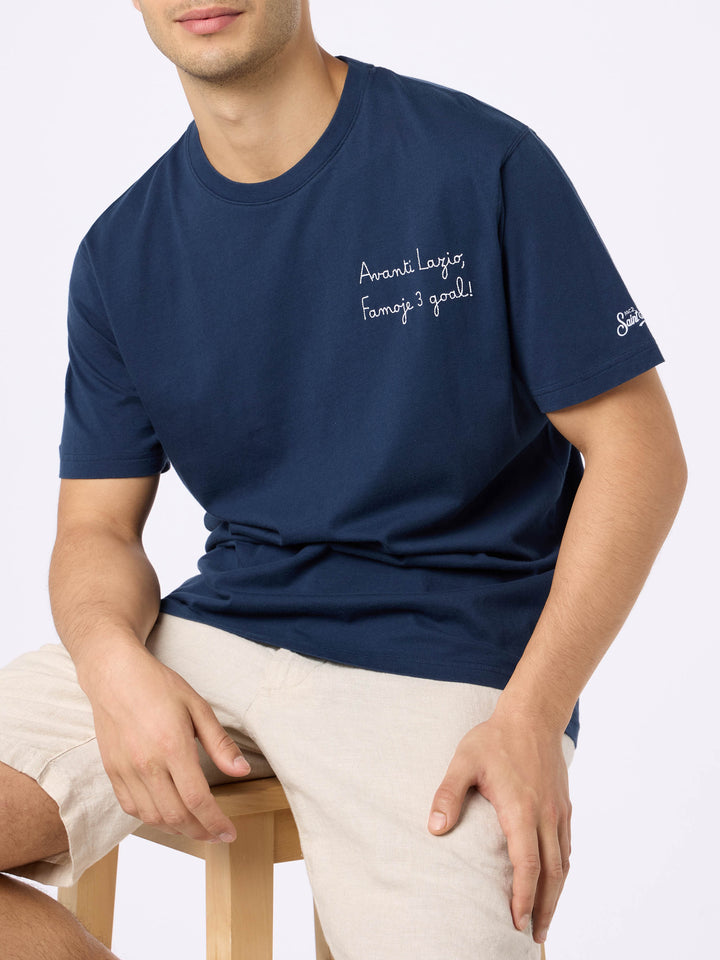 Man cotton t-shirt with Avanti Lazio, Famoje 3 Goal! embroidery | SS LAZIO SPECIAL EDITION - MC2 Saint Barth