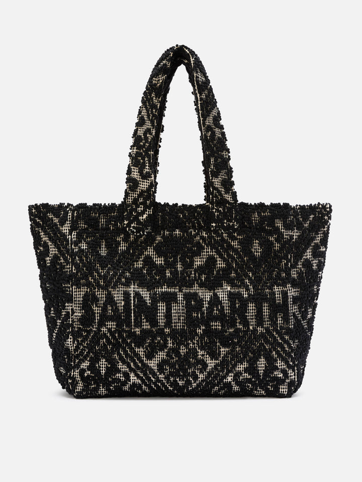 Tufting Cotton Tote Bag nera
