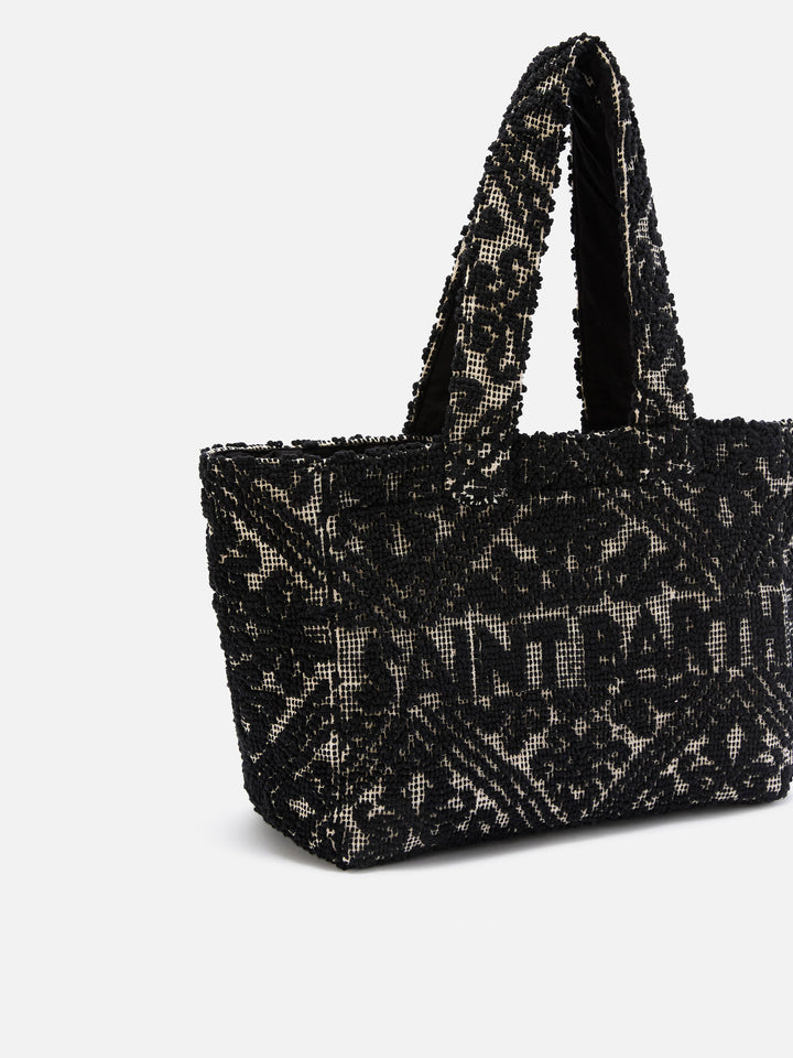 Tufting Cotton Tote Bag nera