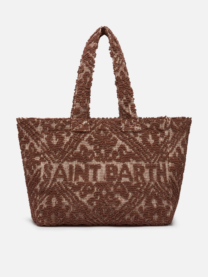 Tufting Cotton Tote Bag marrone