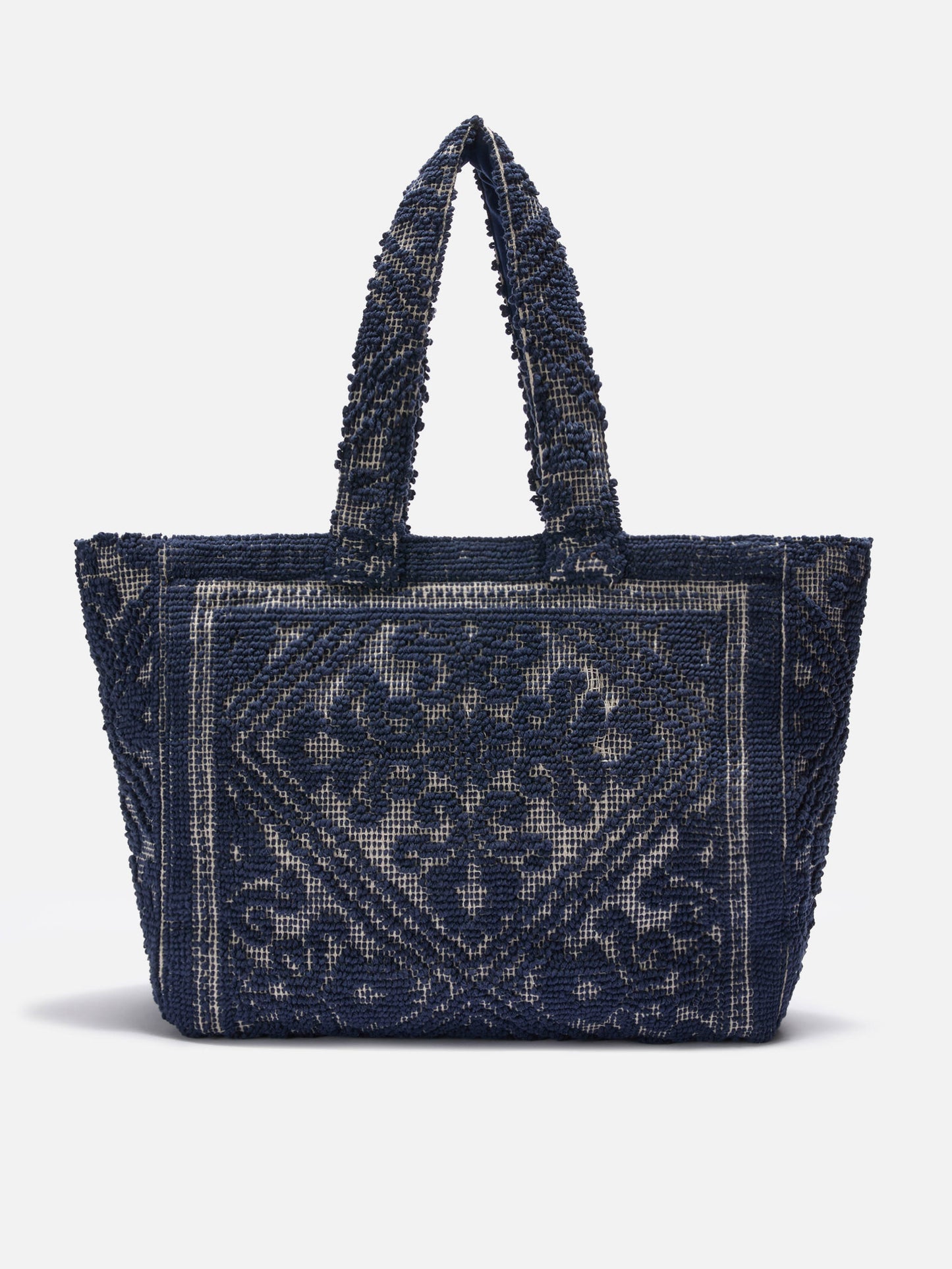 Navy blue Tufting  cotton tote bag