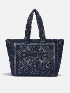 Navy blue Tufting  cotton tote bag