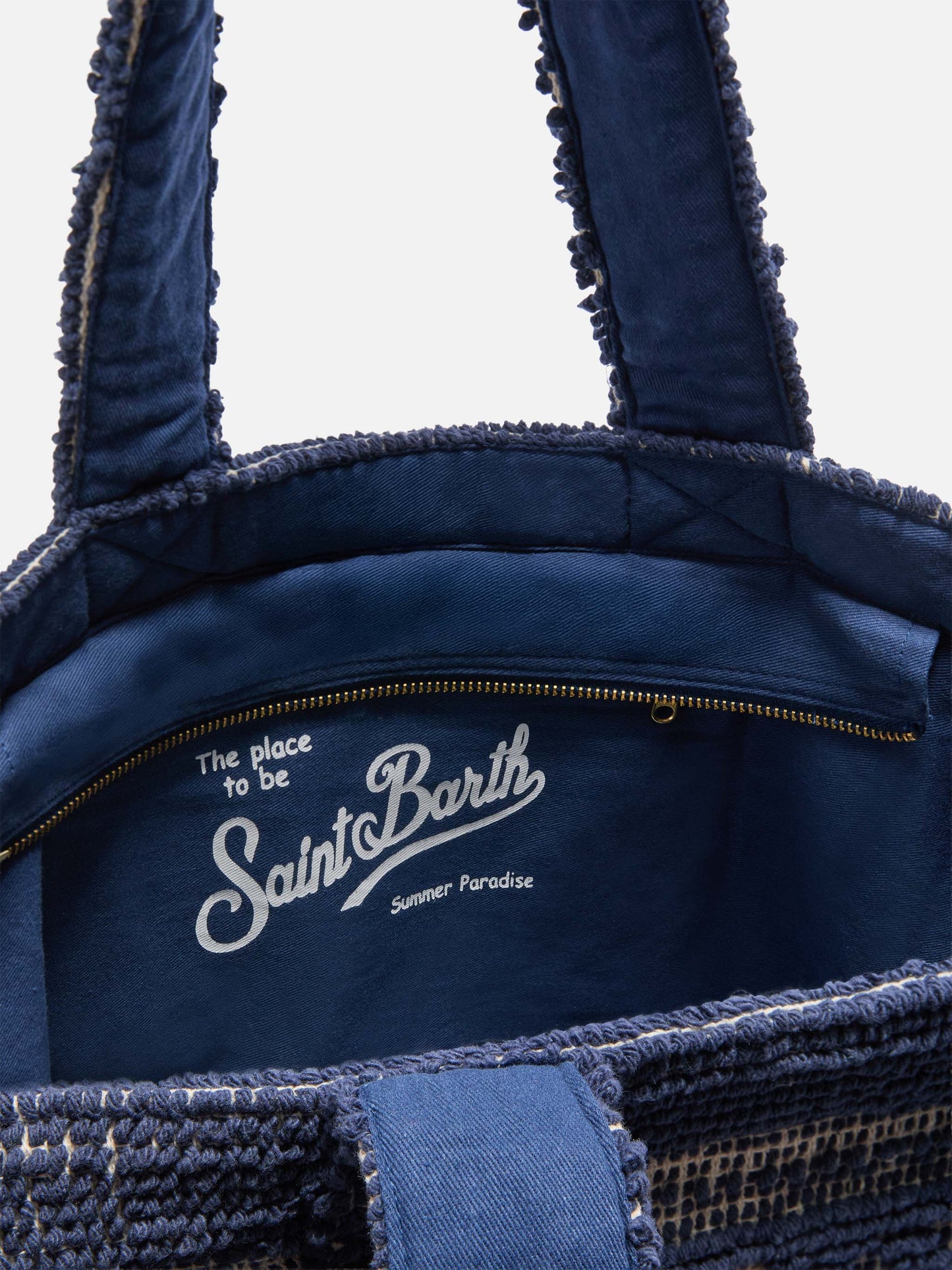 Navy blue Tufting  cotton tote bag