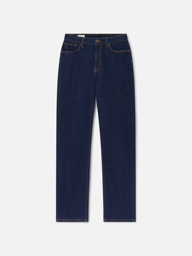 Blue June cotton denim trousers with SB monogram embroidery