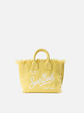 Vanity Mini-Bag aus Canvas in Uni-Hellgelb 