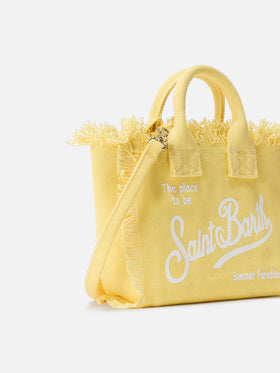 Vanity Mini-Bag aus Canvas in Uni-Hellgelb 