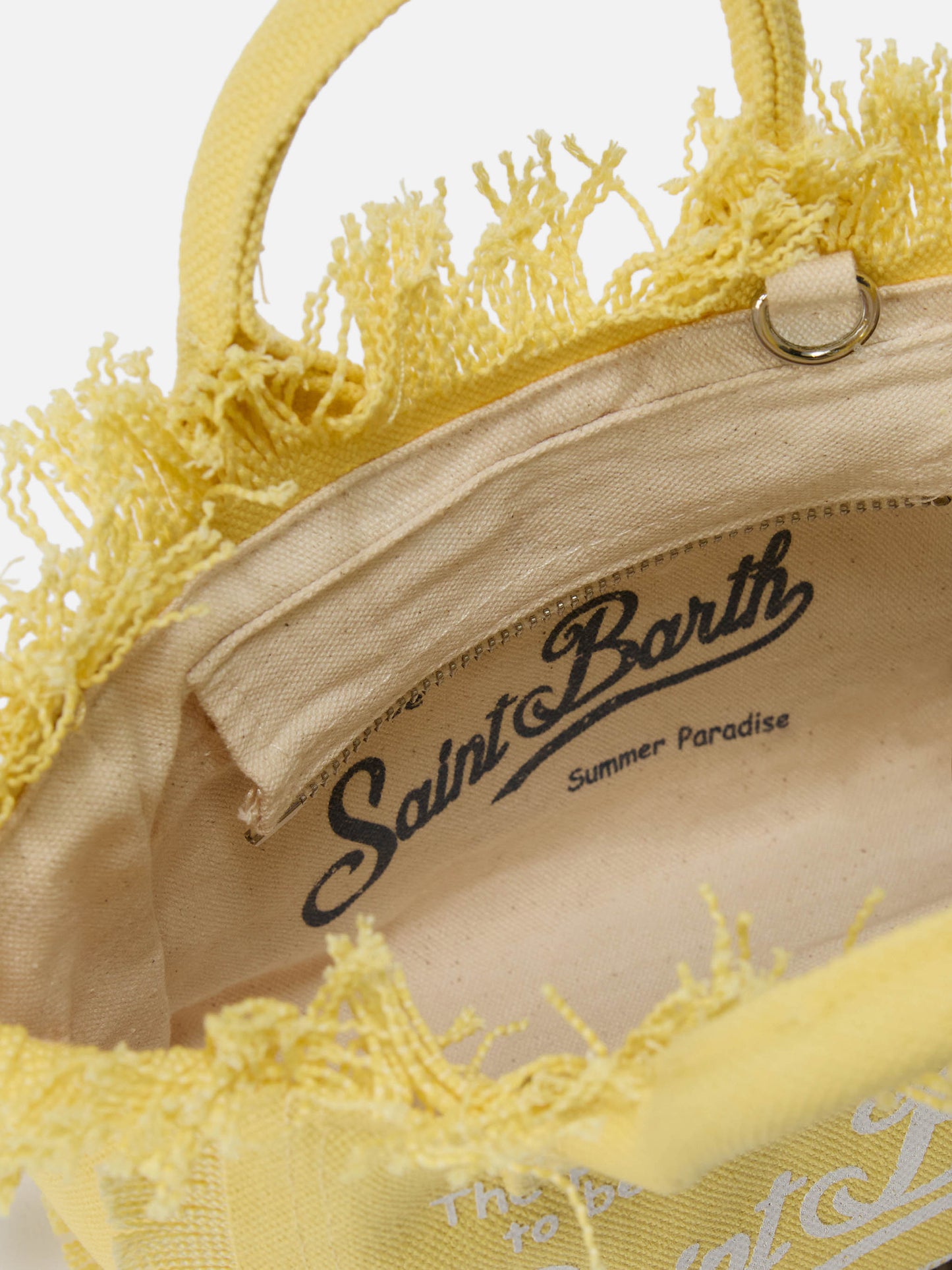 Borsa Vanity mini in canvas giallo chiaro tinta unita