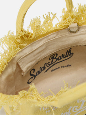 Borsa Vanity mini in canvas giallo chiaro tinta unita