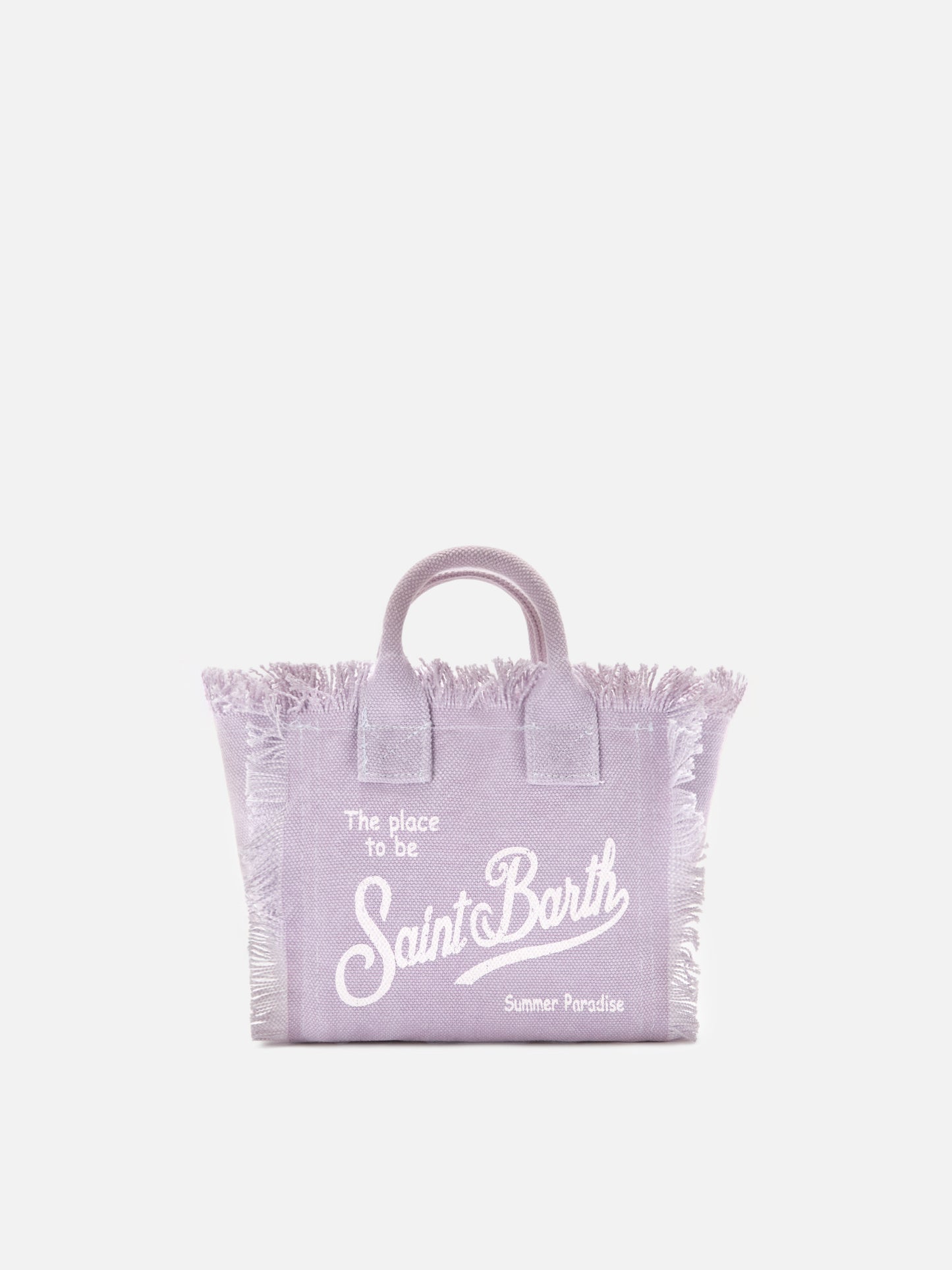 Mini bag Vanity de lona en color lila liso 