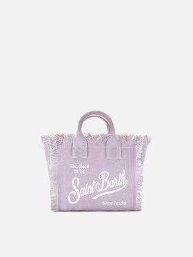 Mini bag Vanity de lona en color lila liso 