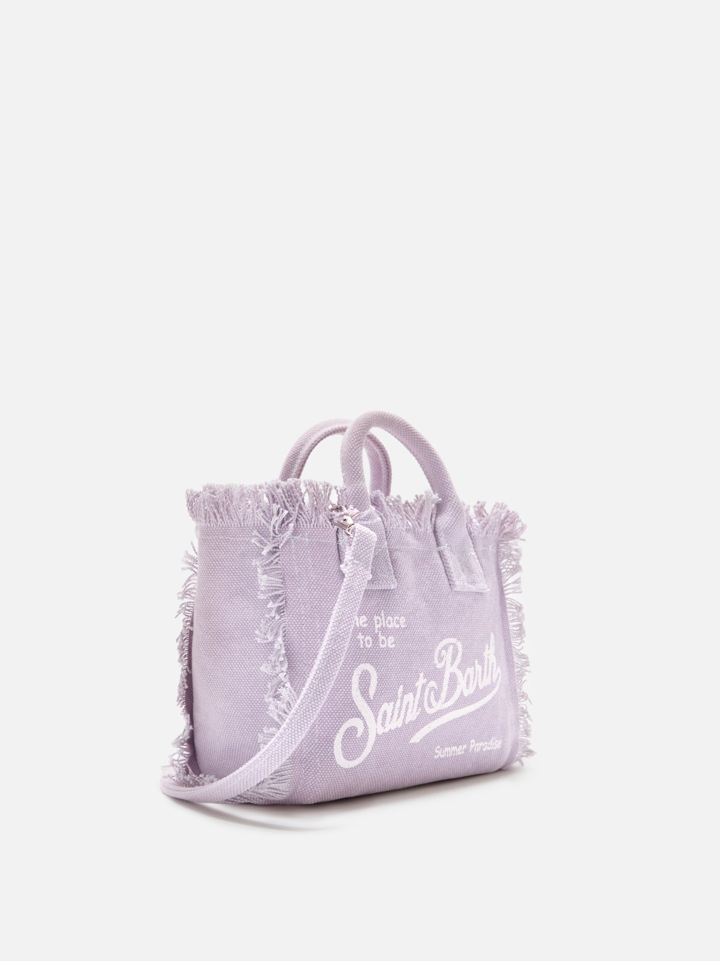 Mini bag Vanity de lona en color lila liso 